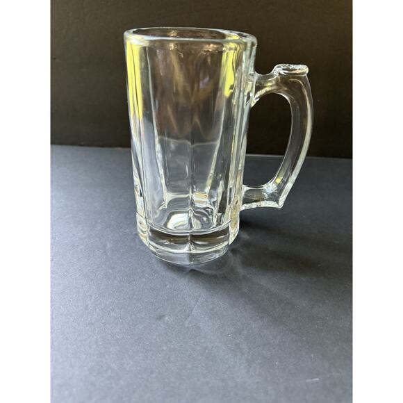 Libbey 5011 Clear 15 OZ Glass Tankard Handled Mug Set (4) Thumb Rest Vintage - Picture 2 of 9